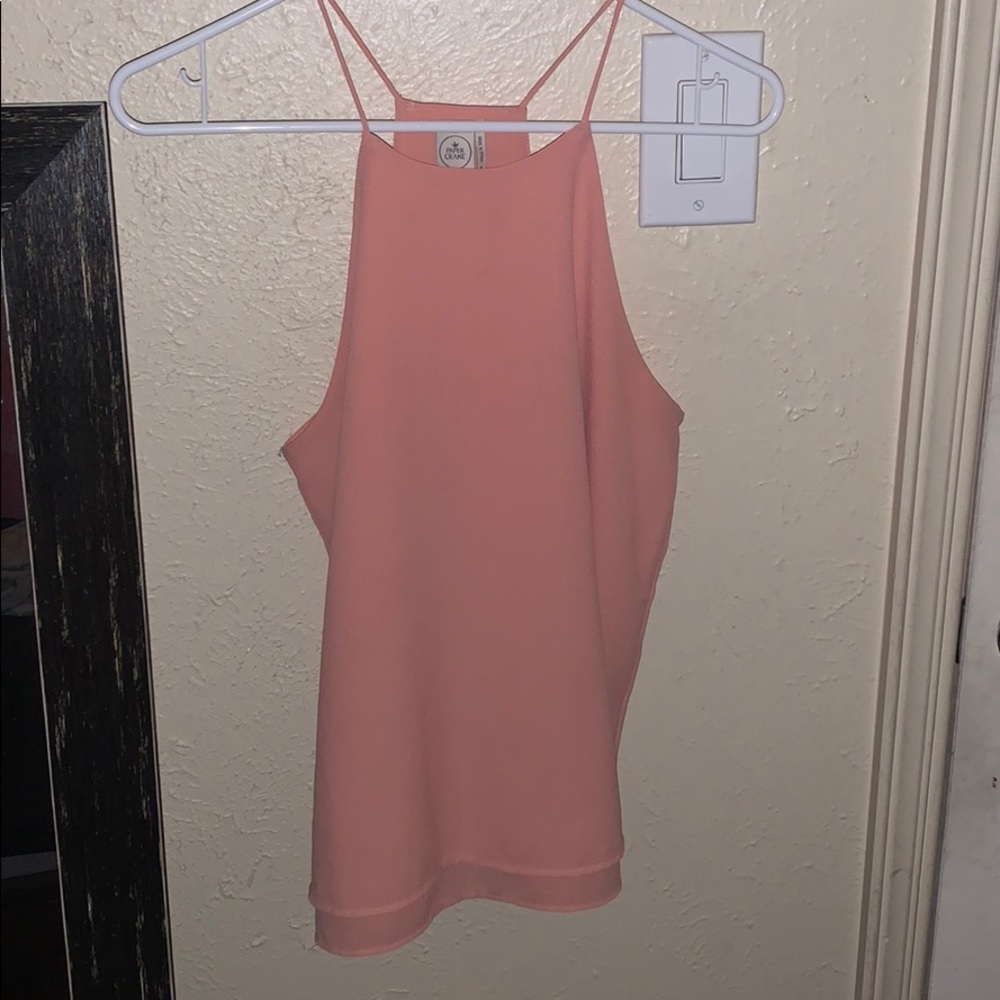 Pink halter top paper crane